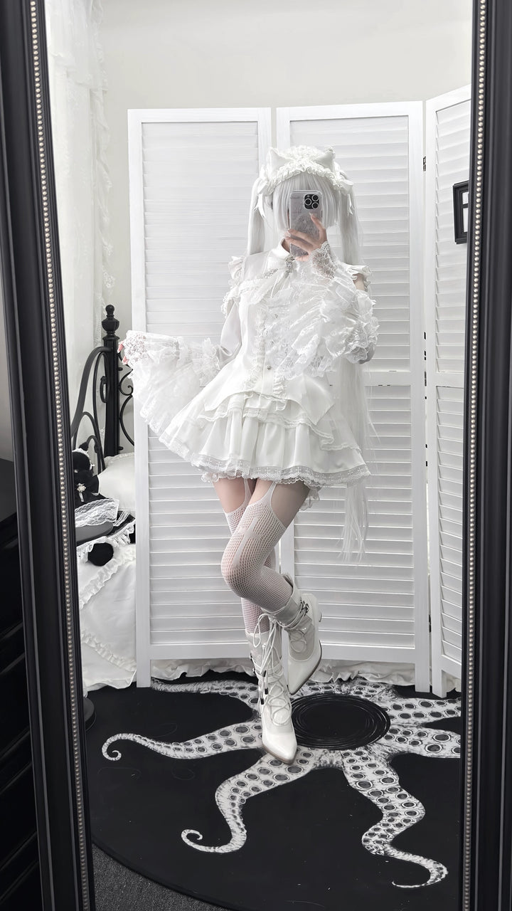 Subculture Hime Sleeve Blouse, Lace Skirt Set 45625:858407