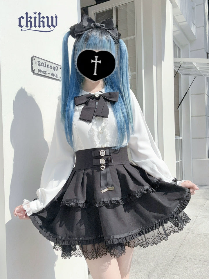 Long Sleeve Ryousangata Blouse, Bunny Eared Collar (L M S XS) 43862:787689