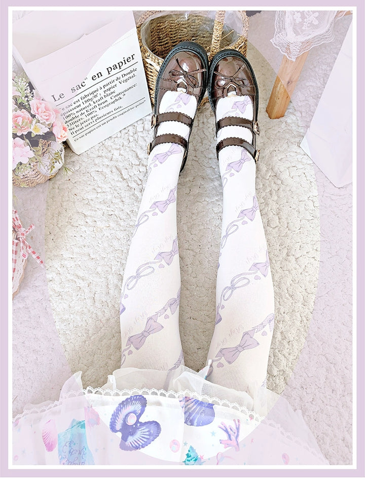 Lolita Knee Stockings Sweet Bows Pattern 22798:365120 22798:365120