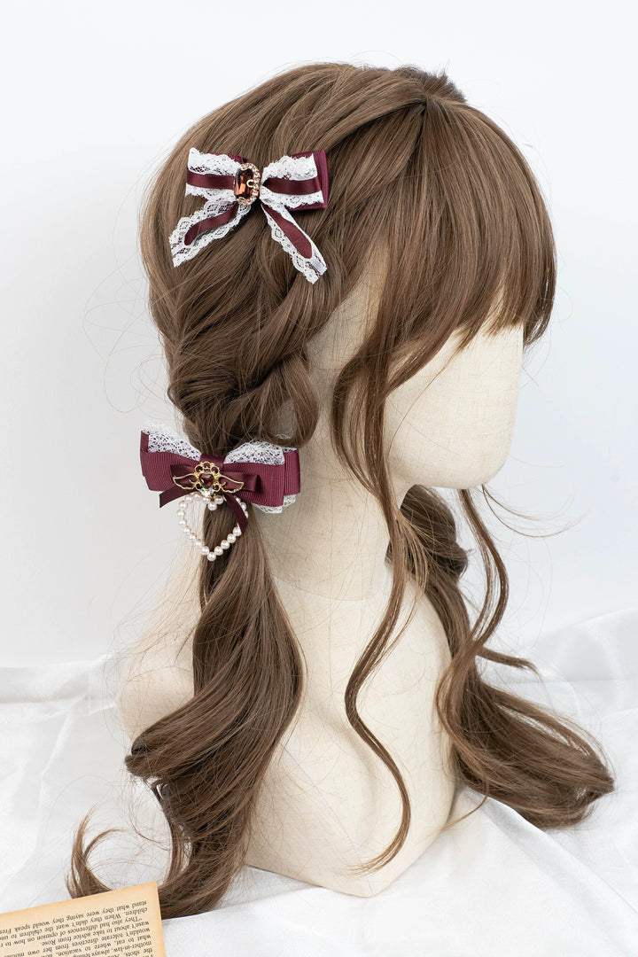 Lolita Hair Clip Jirai Kei Lace Butterfly Headdress Rhinestone Hairpin 35652:507470 35652:507470