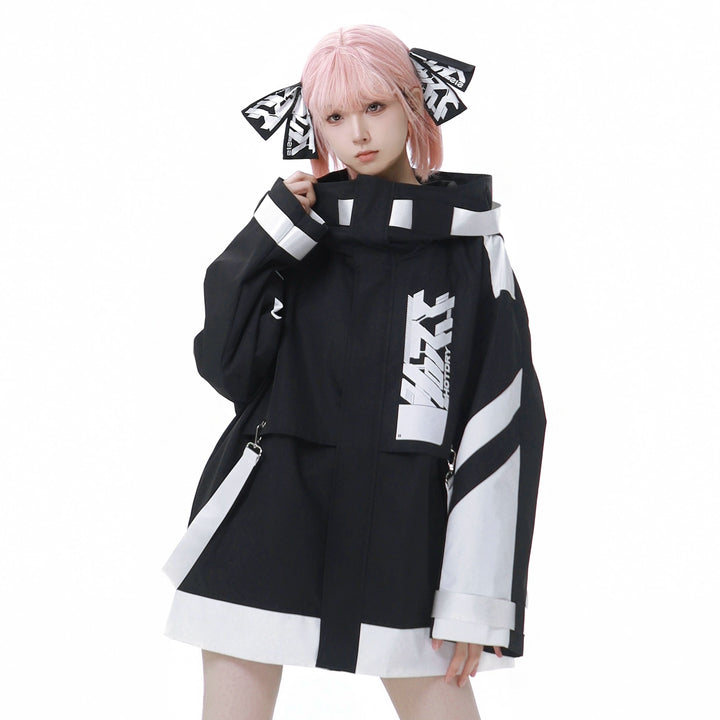 Jirai Kei Outfits Tenshi Kaiwai Hooded Jacket Shorts Set (L M XL) 40084:654414