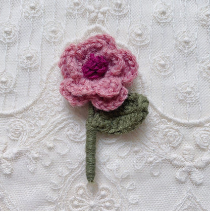 Mori Kei Brooch Handmade 3D Knitted Floral Brooch Pin 36436:522044