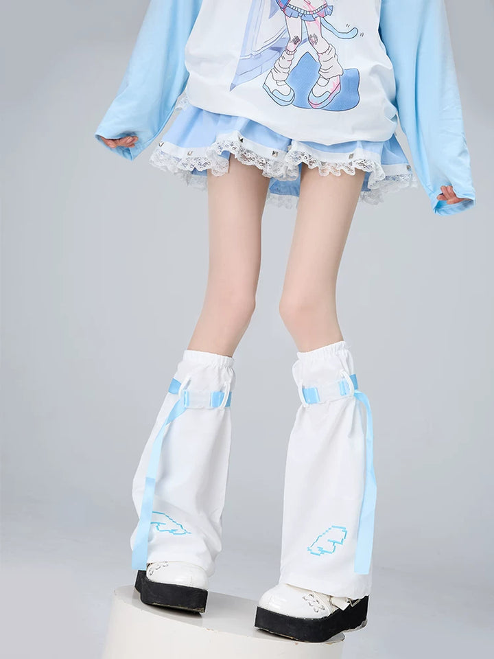 Tenshi Kaiwai Flared Leg Warmers, Wing Embroidery 45465:851469