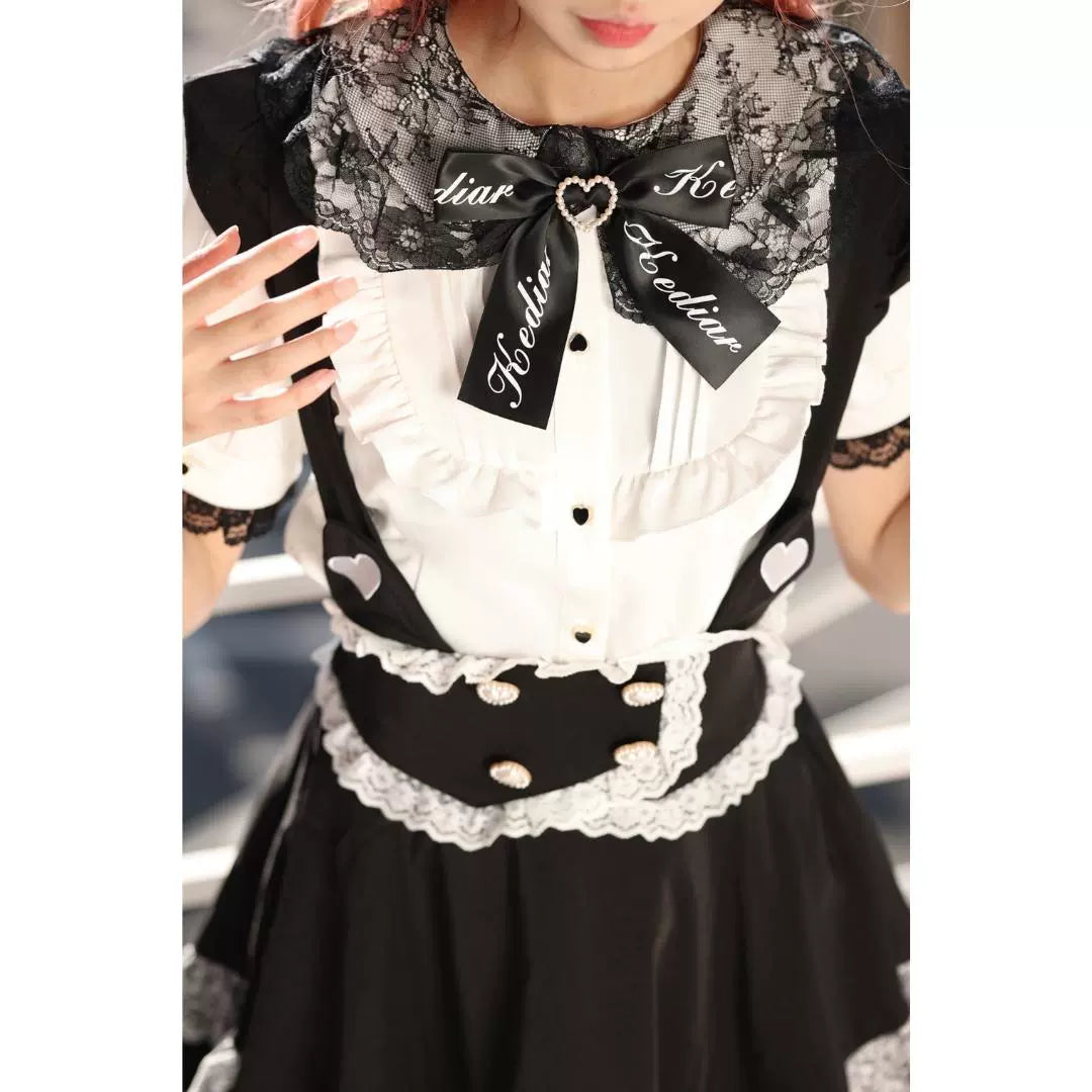 Jirai Kei Skirt Black Lace Suspender Skirt Cat Ear Skirt 37692:568746
