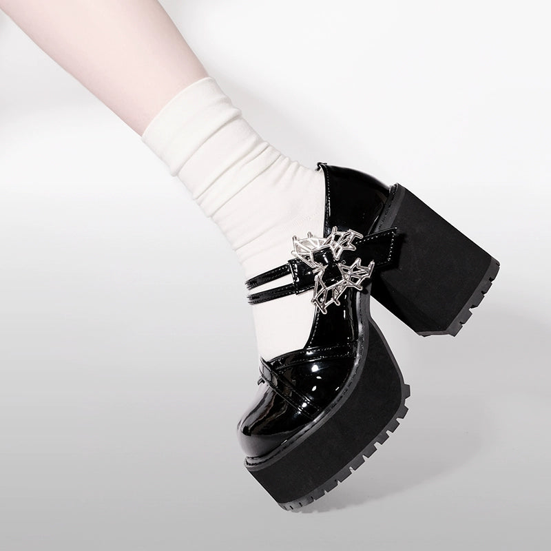 Black White Platform Shoes Mary Jane Shoes 29718:366958 29718:366958