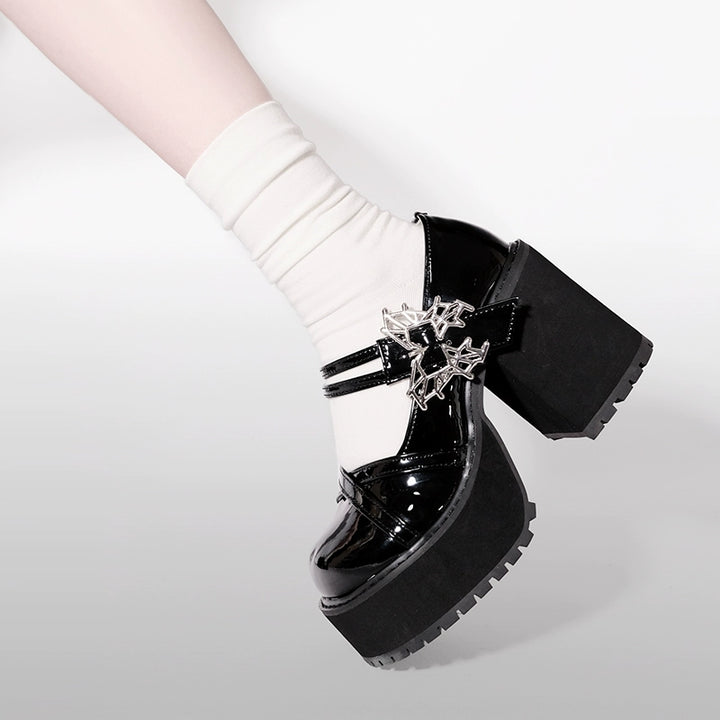 Black White Platform Shoes Mary Jane Shoes 29718:366958