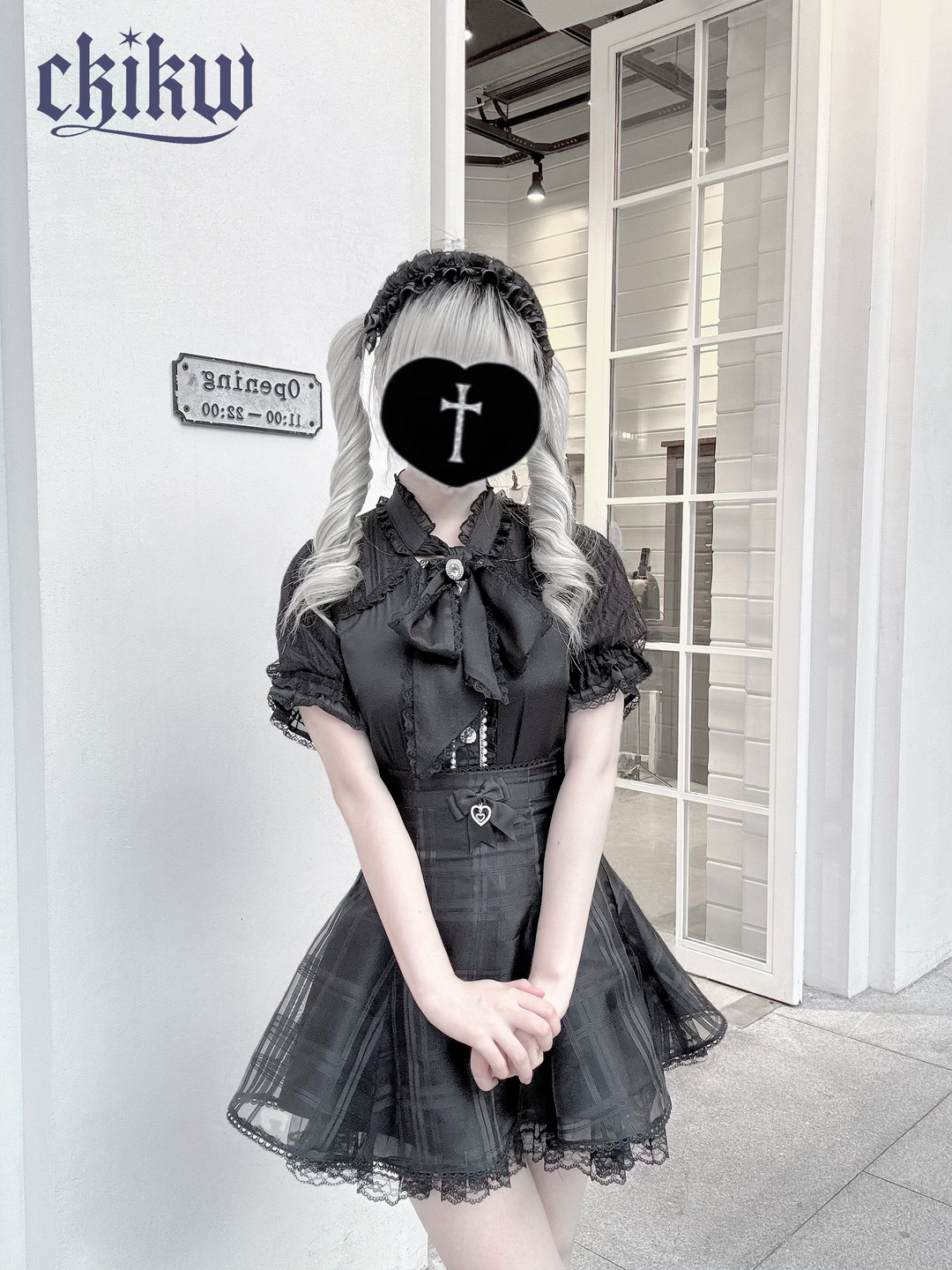 Lightweight Seiso Kei Blouse, Sheer Shoulders 43723:783772
