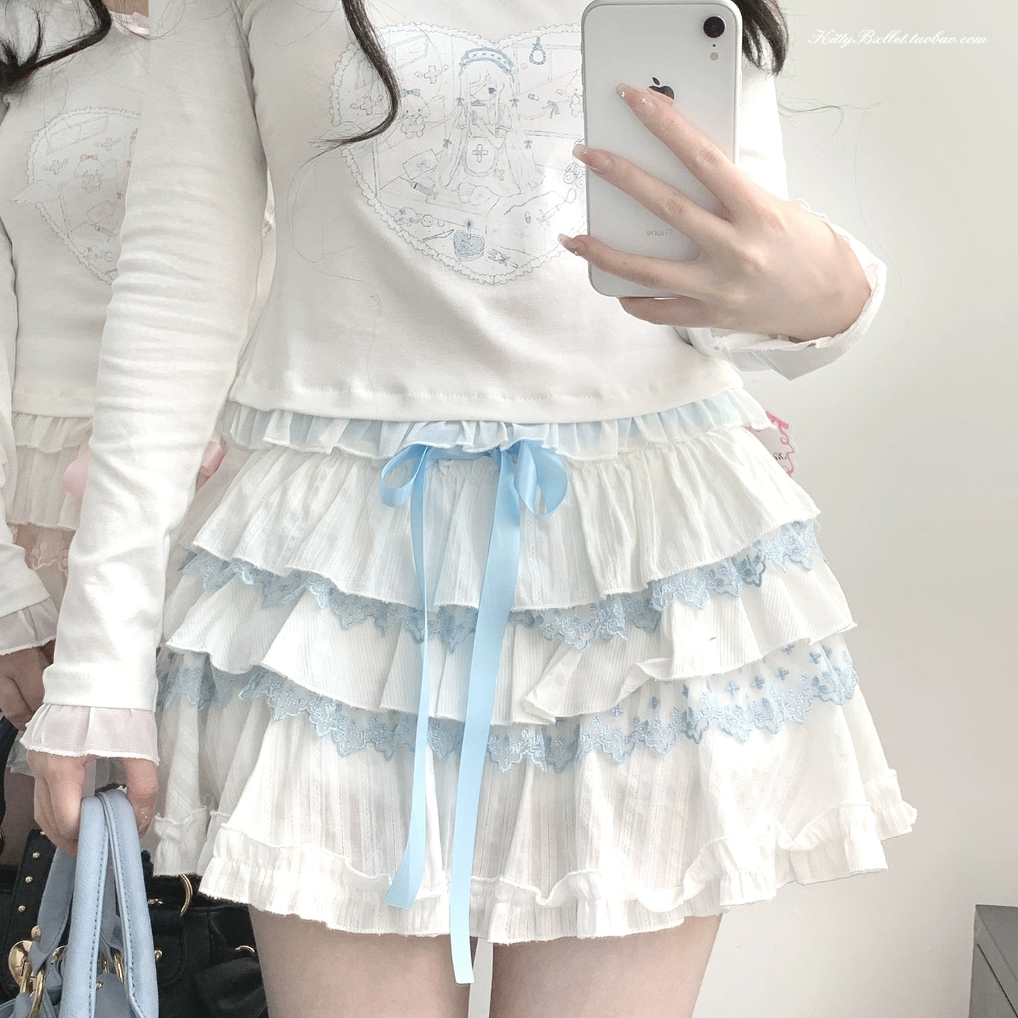 Ryousangata Skirt Lace Cake Skirt And Apron Set 36790:536144
