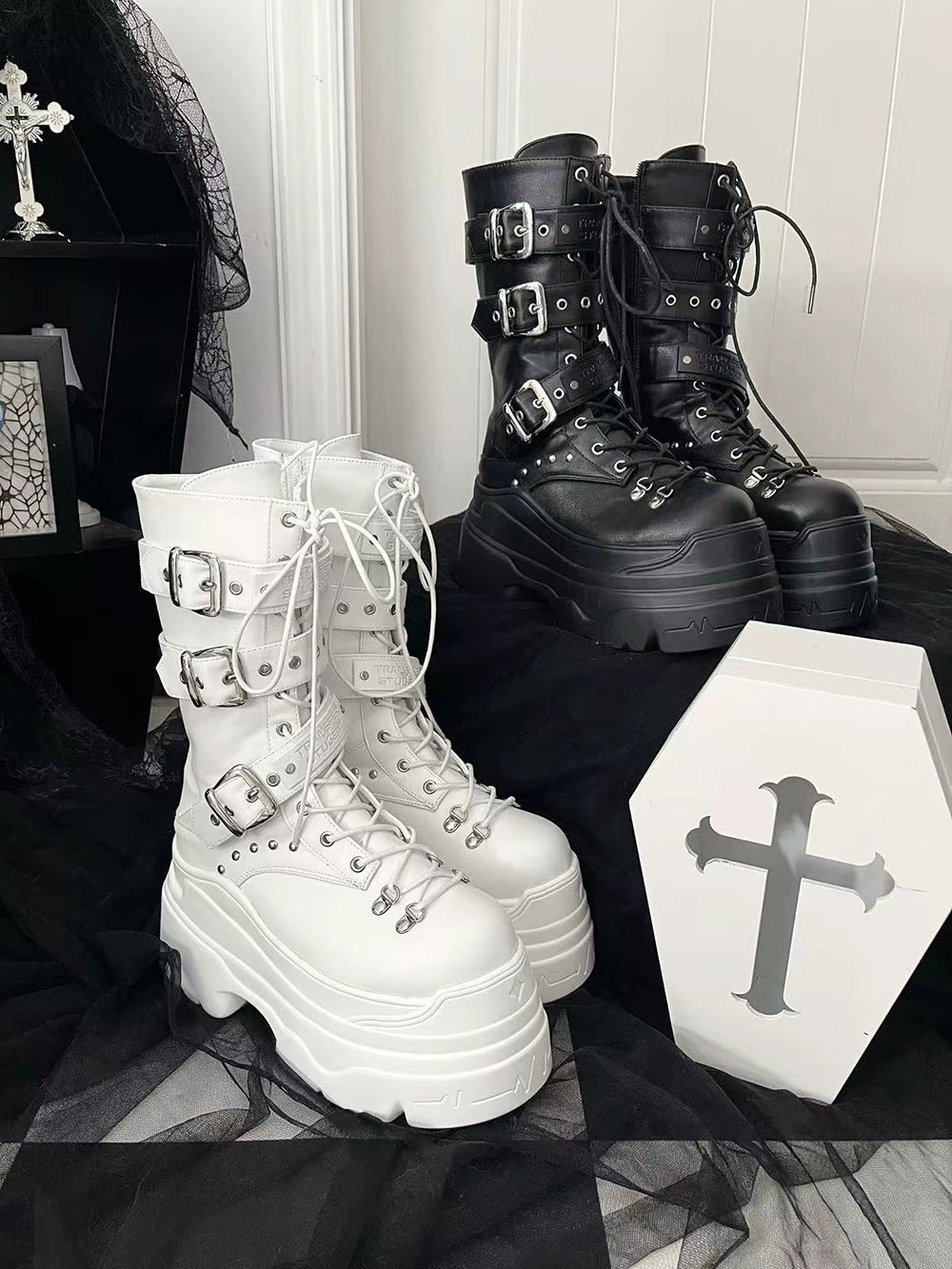 Sub-culture Mid-calf Length Boots, Platform Sole 44065:795613