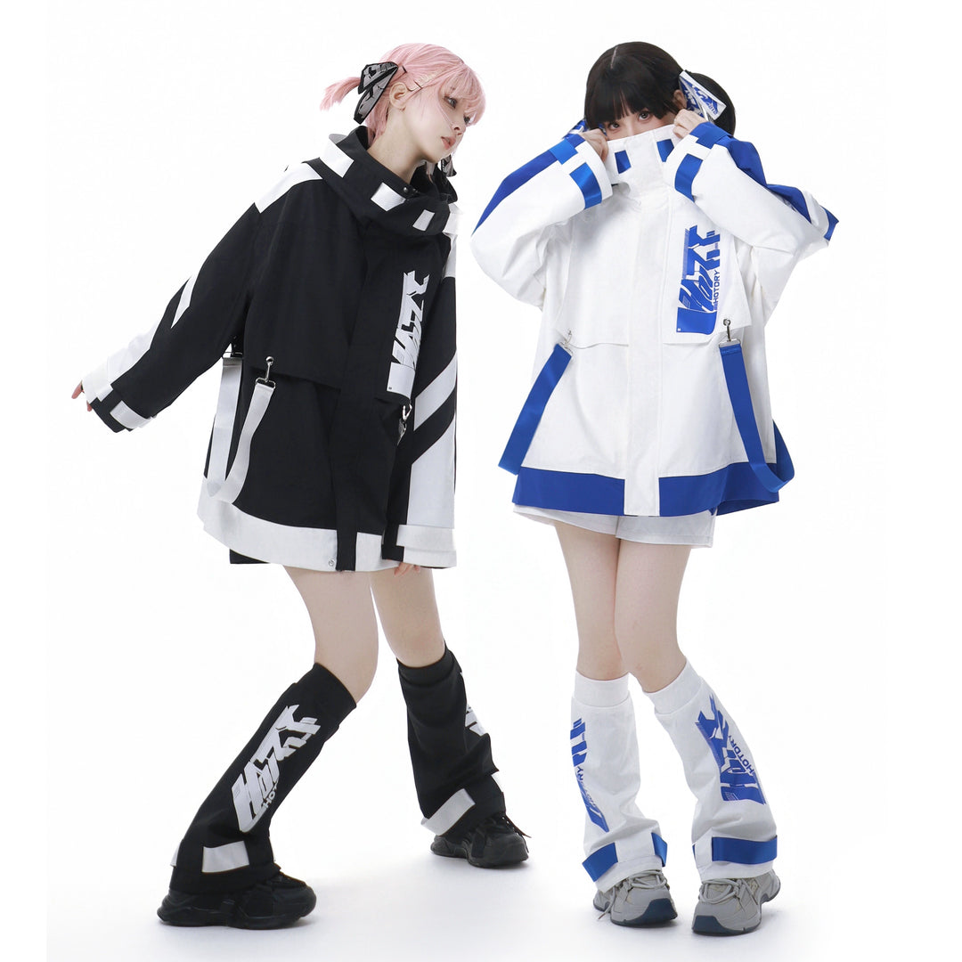 Jirai Kei Outfits Tenshi Kaiwai Hooded Jacket Shorts Set 40084:654412