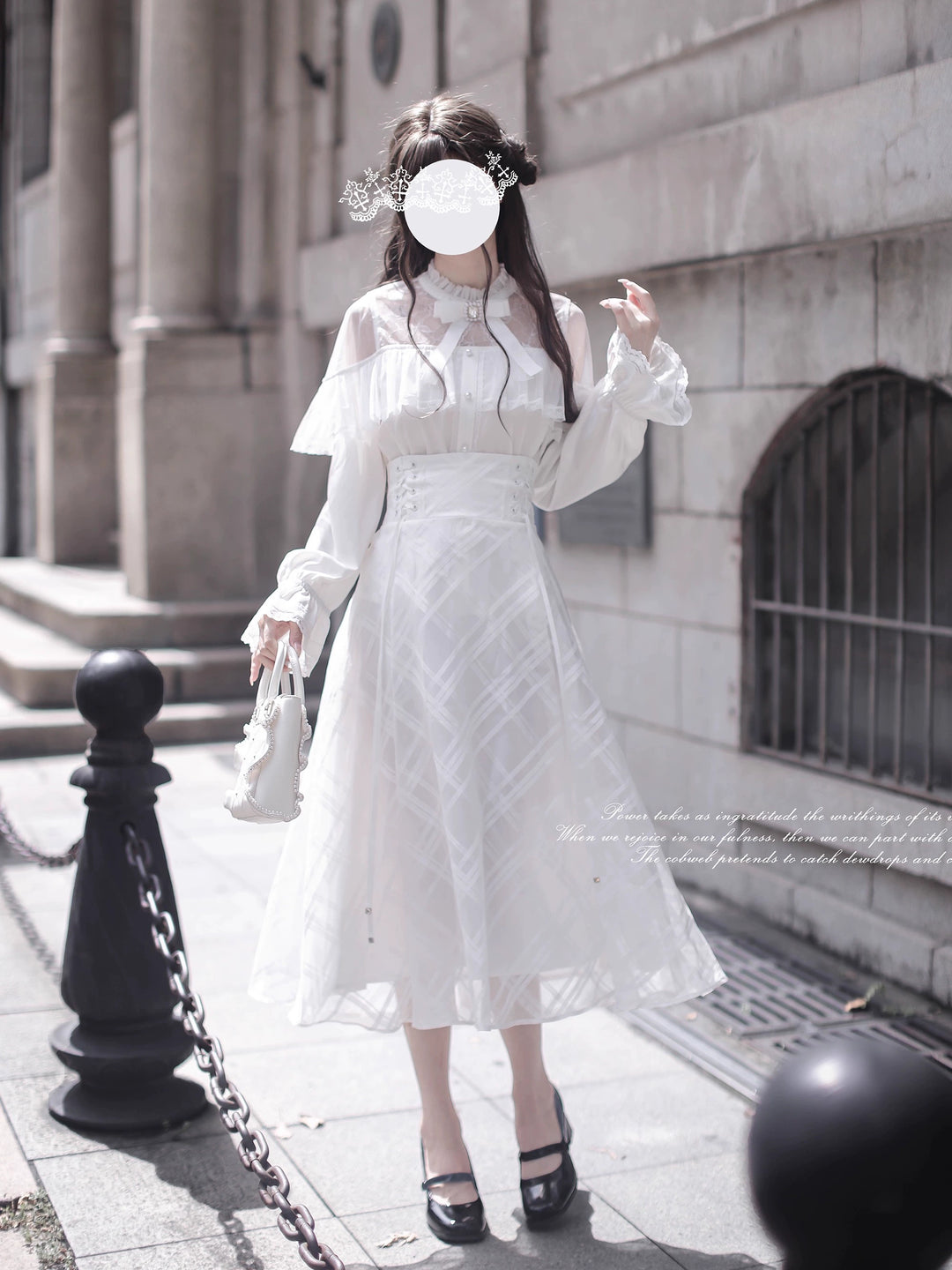Seiso Kei White Blouse, High-Waist Skirt 43758:784915