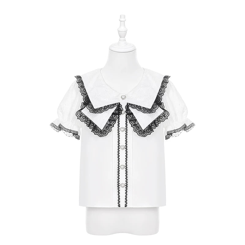 Jirai Kei Sailor Collar Blouse, Cinched Waist Tiered Skirt (L M S XL) 45571:855949