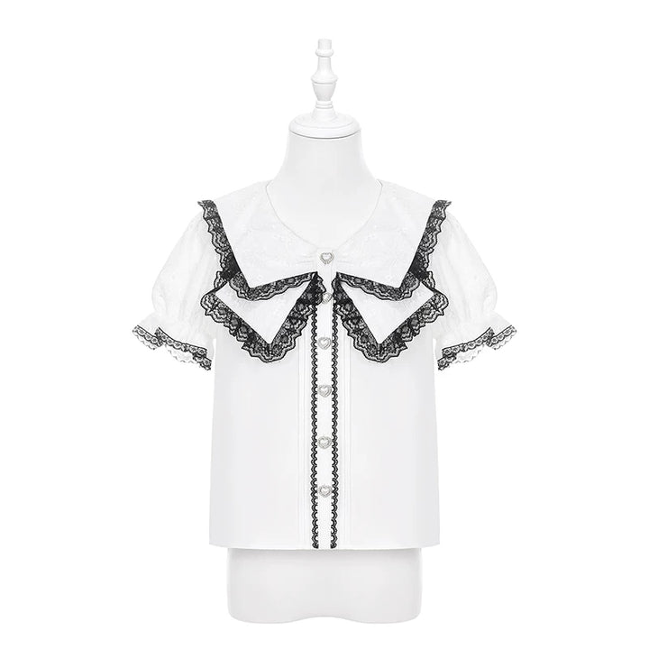 Jirai Kei Sailor Collar Blouse, Cinched Waist Tiered Skirt (L M S XL) 45571:855949