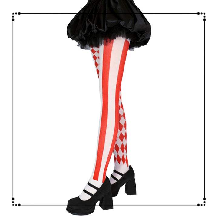 Halloween Style Striped & Checkered Pantyhose 44086:795586