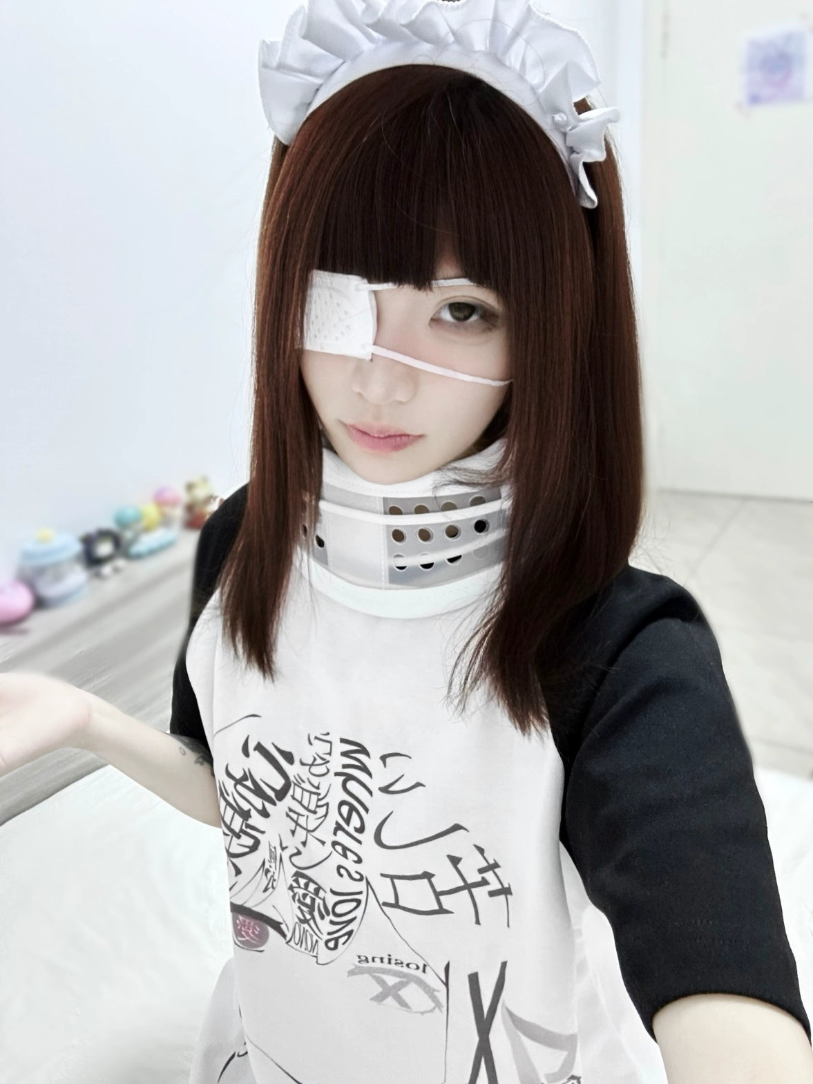 Yami Kawaii T-shirt Insert Half Sleeve Top Cotton Shirt 37014:546856
