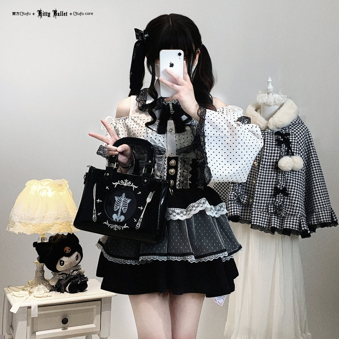 Ryousangata High-waist Skirt, Tiered Hem 44003:792842