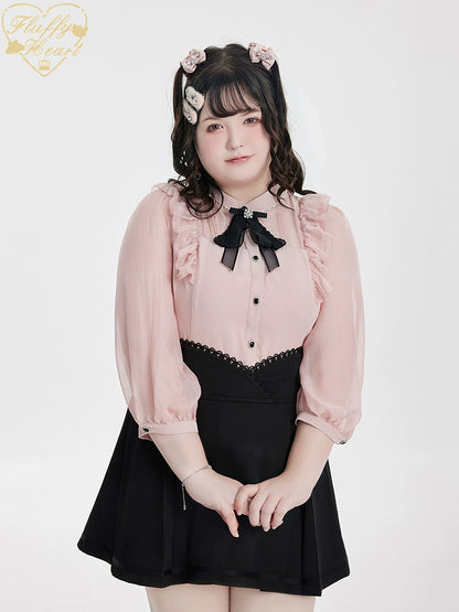 Jirai Kei Skirt Black Pink Skirt Lace Box Pleated Skirt No Restock 32912:443750