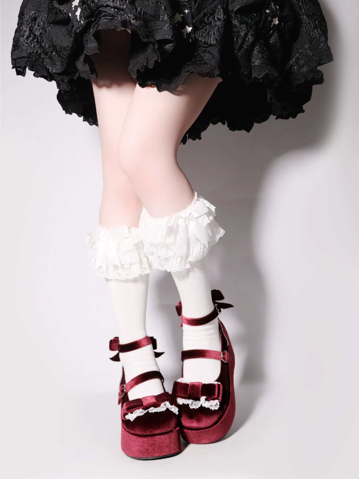 Lolita Shoes Round-Toe Platform Shoes With Velvet Bow 37132:552746