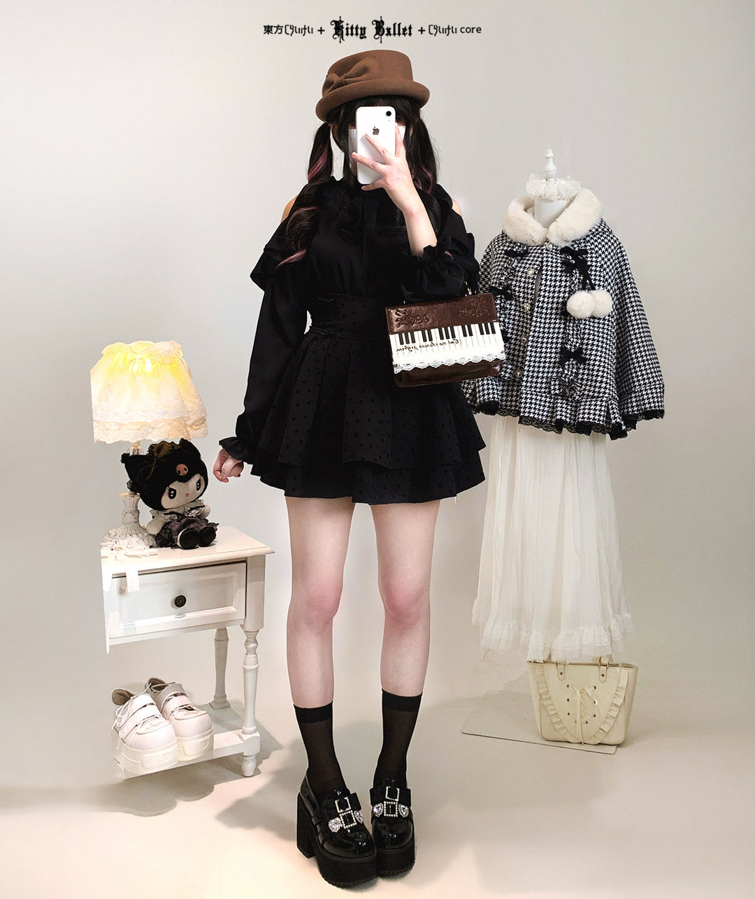 Seiso Kei Solid Open-shoulder Blouse, Loose Fit 44001:792112