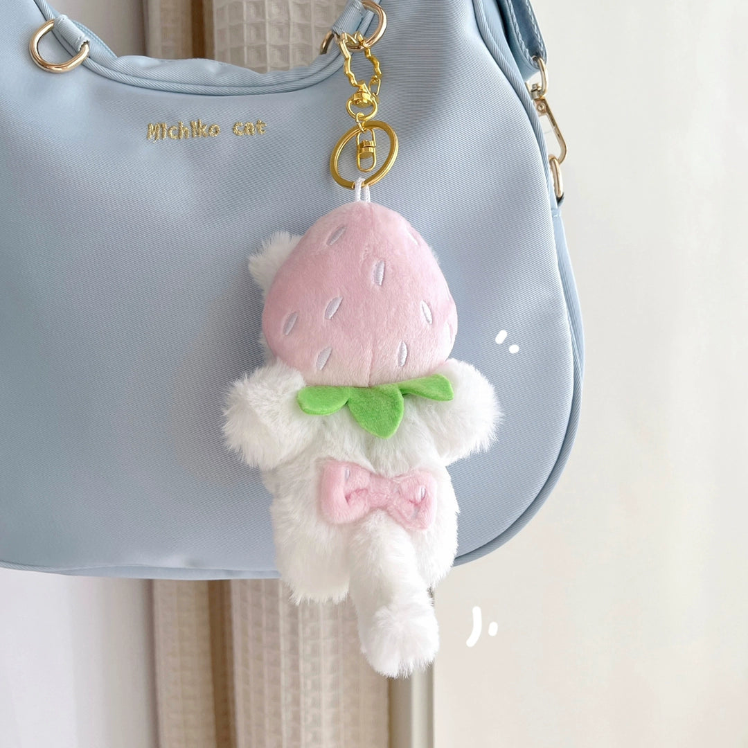 Kawaii Fashion Strawberry Kitten Keychain Plush Doll 21898:331768 21898:331768