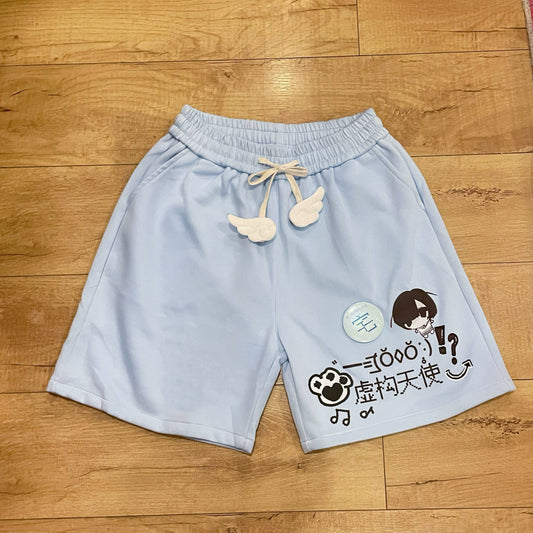 Tenshi Kaiwai Shorts Angel Wings Blue Shorts With Badge (L M S XL / Blue) 38028:580798