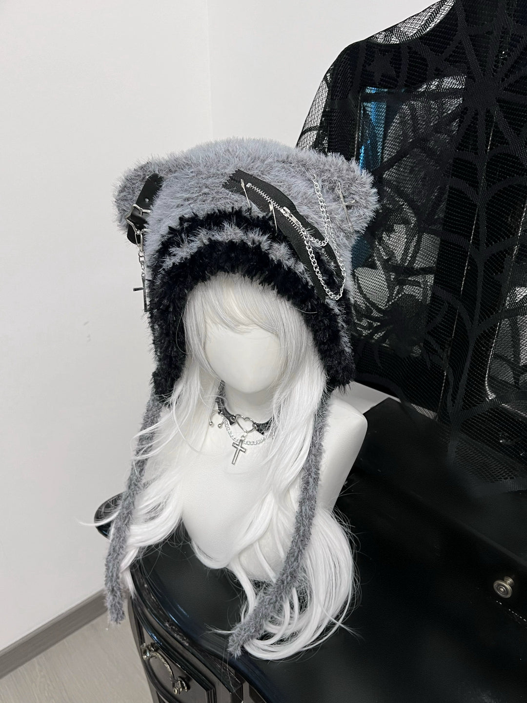 Jirai Kei Hat Bear Hat Winter Hat Fluffy Knitted Cap 40306:661306