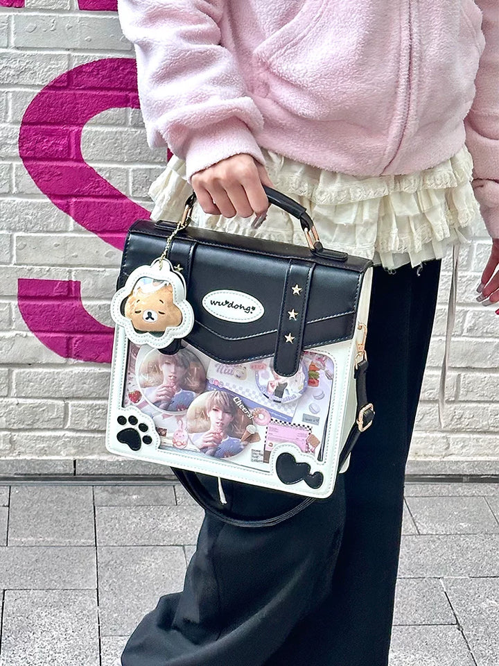 Cat Paw Ita Bag, Backpack with Clear Window 45421:848399