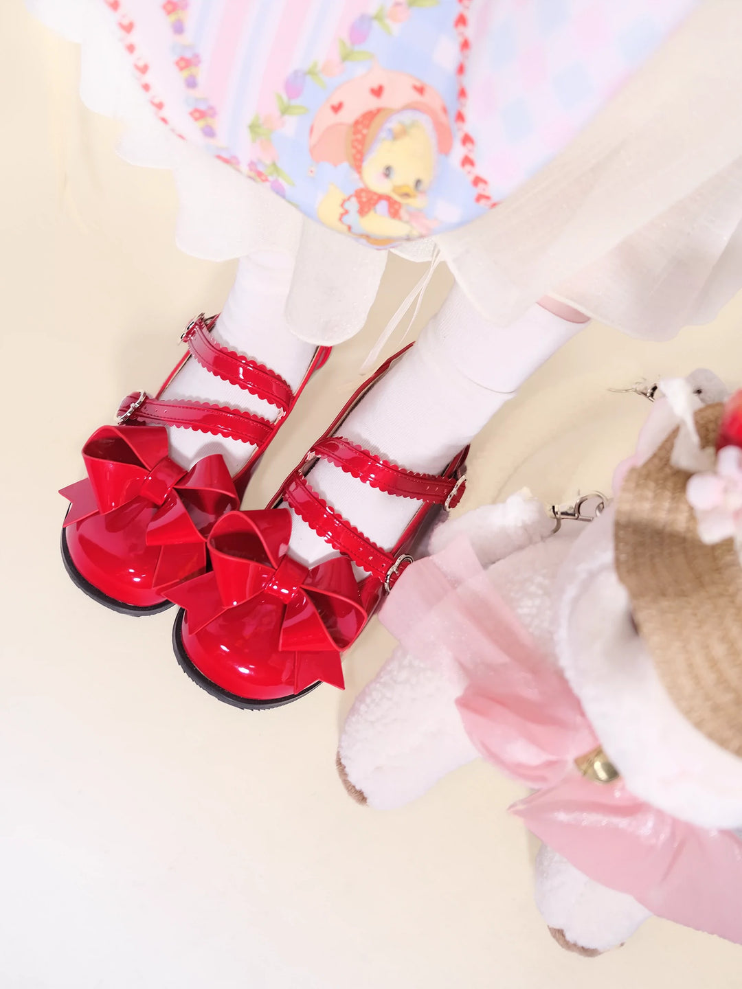 Lolita Shoes Round Toe Shoes Low-Mid Heels with Bow Lace 35268:490380 35268:490380