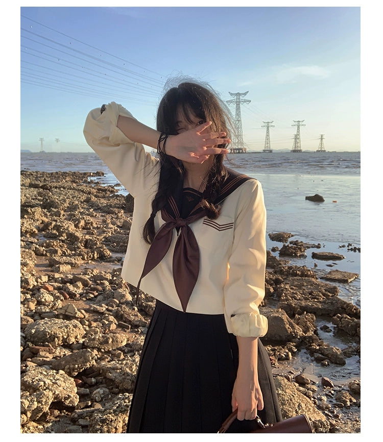 Autumn JK Uniform Sailor Top, Embroidered 43789:786055