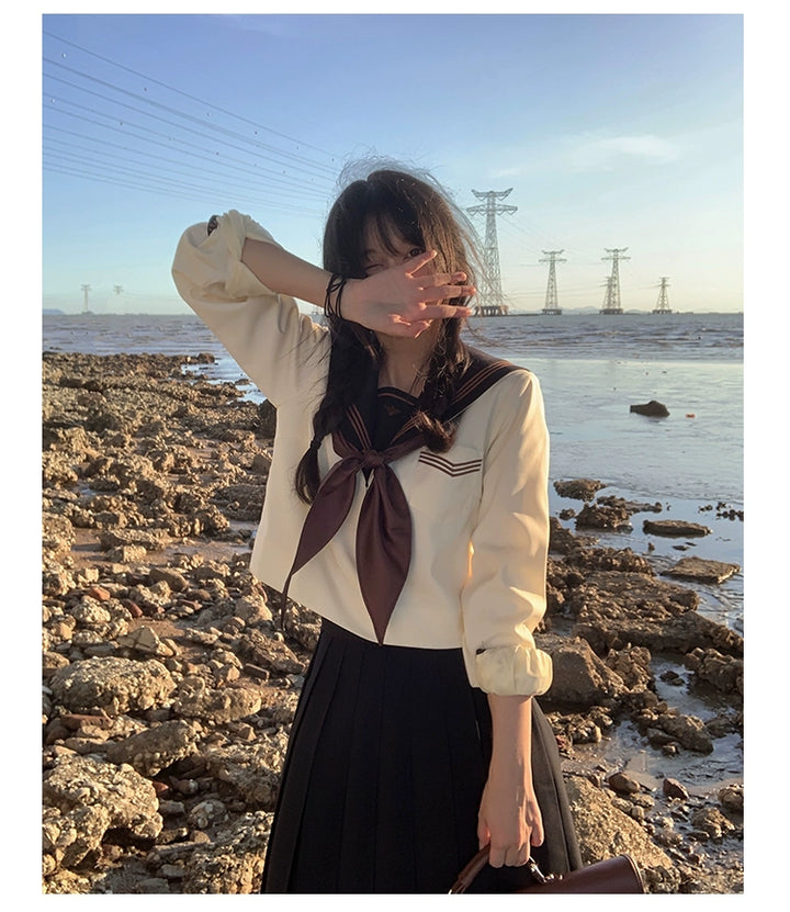 Autumn JK Uniform Sailor Top, Embroidered 43789:786055
