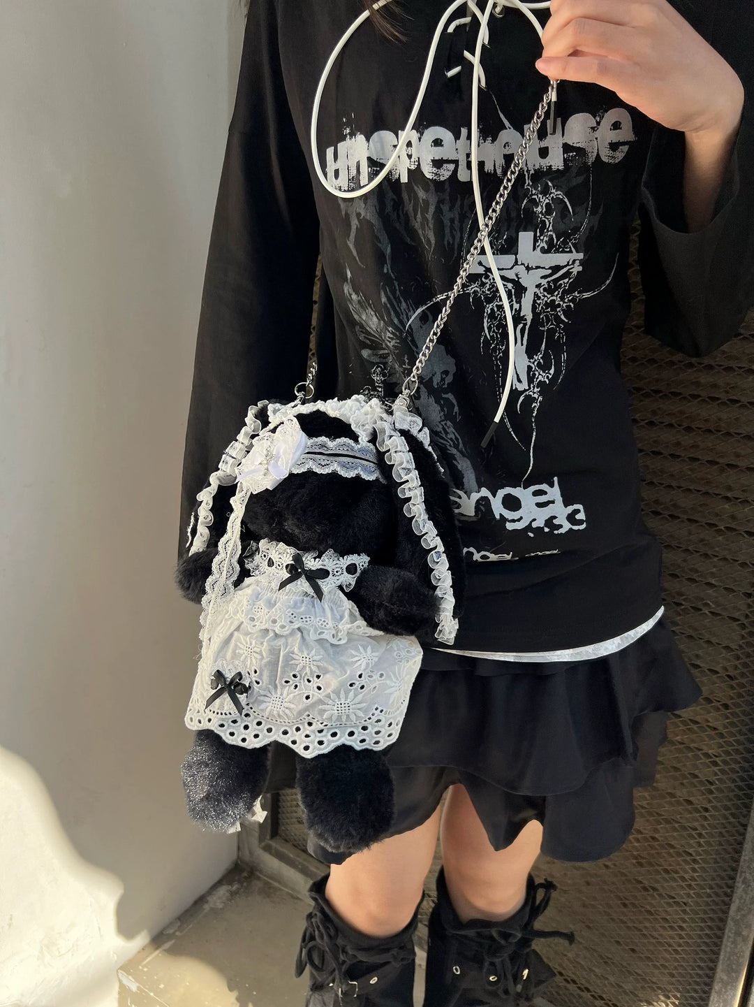 Subculture Bunny Shaped Plush Bag, Detachable Bag Straps 45763:870483