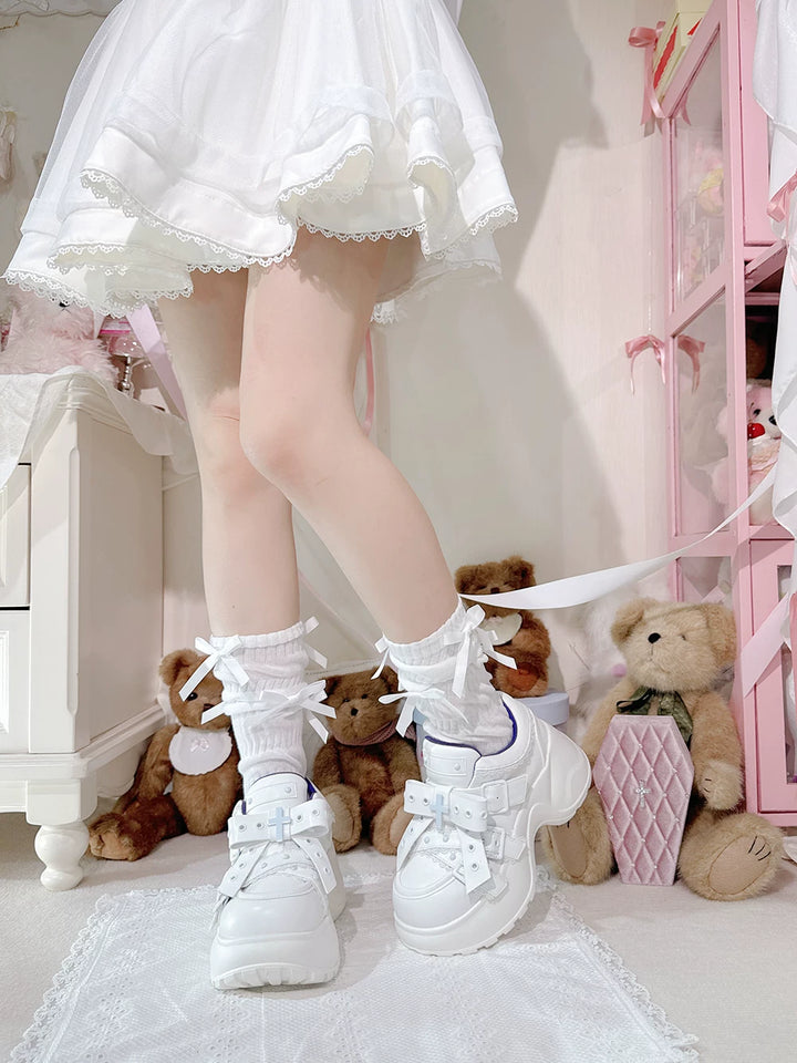 Jirai Kei High Platform Shoes, Multiple Buckle Straps 44626:815645