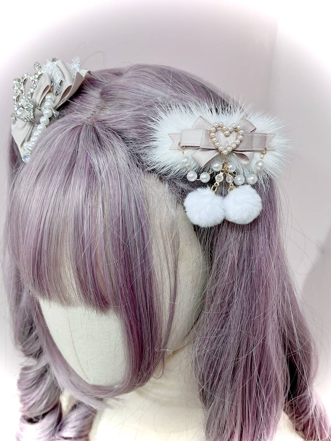 Winter Ryousangata Hair Clip, Pom Pom Pendant 44462:809807