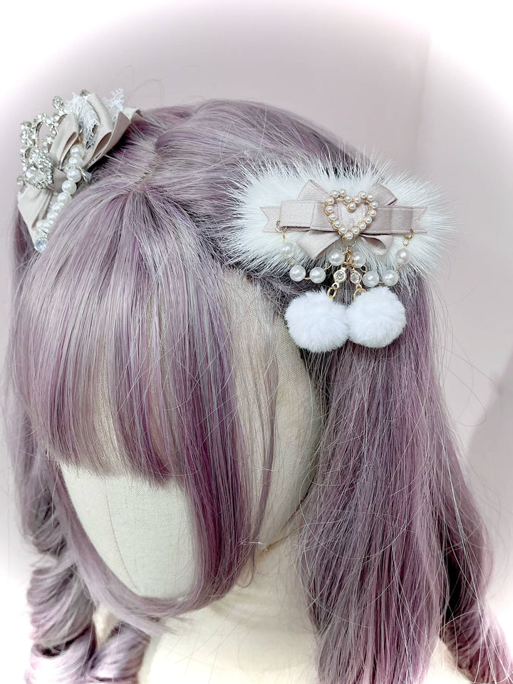Winter Ryousangata Hair Clip, Pom Pom Pendant 44462:809807