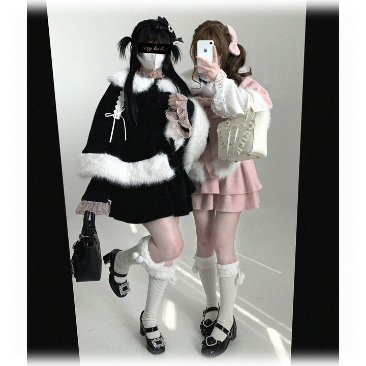 Sweet Bunny Ear Winter Cape, Polar Fleece Lining 44474:809690