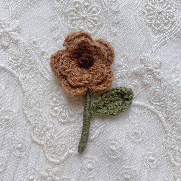 Mori Kei Brooch Handmade 3D Knitted Floral Brooch Pin 36436:522068 36436:522068