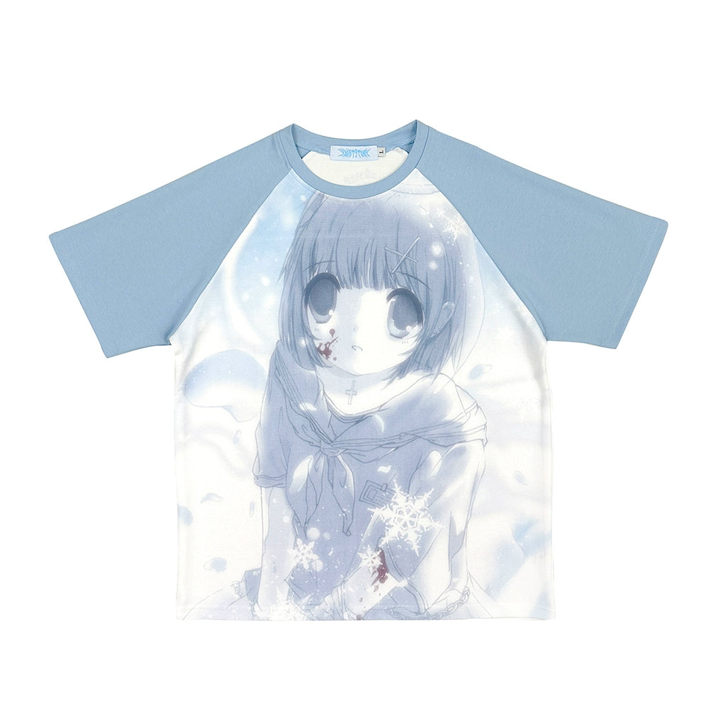 Yami Kawaii T-shirt Subculture Loose Print Cotton T-shirt 37012:546762