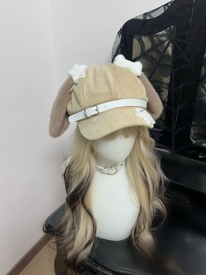 Kawaii Hat Brown Puppy Ear Hat Subculture Beret 40312:660076