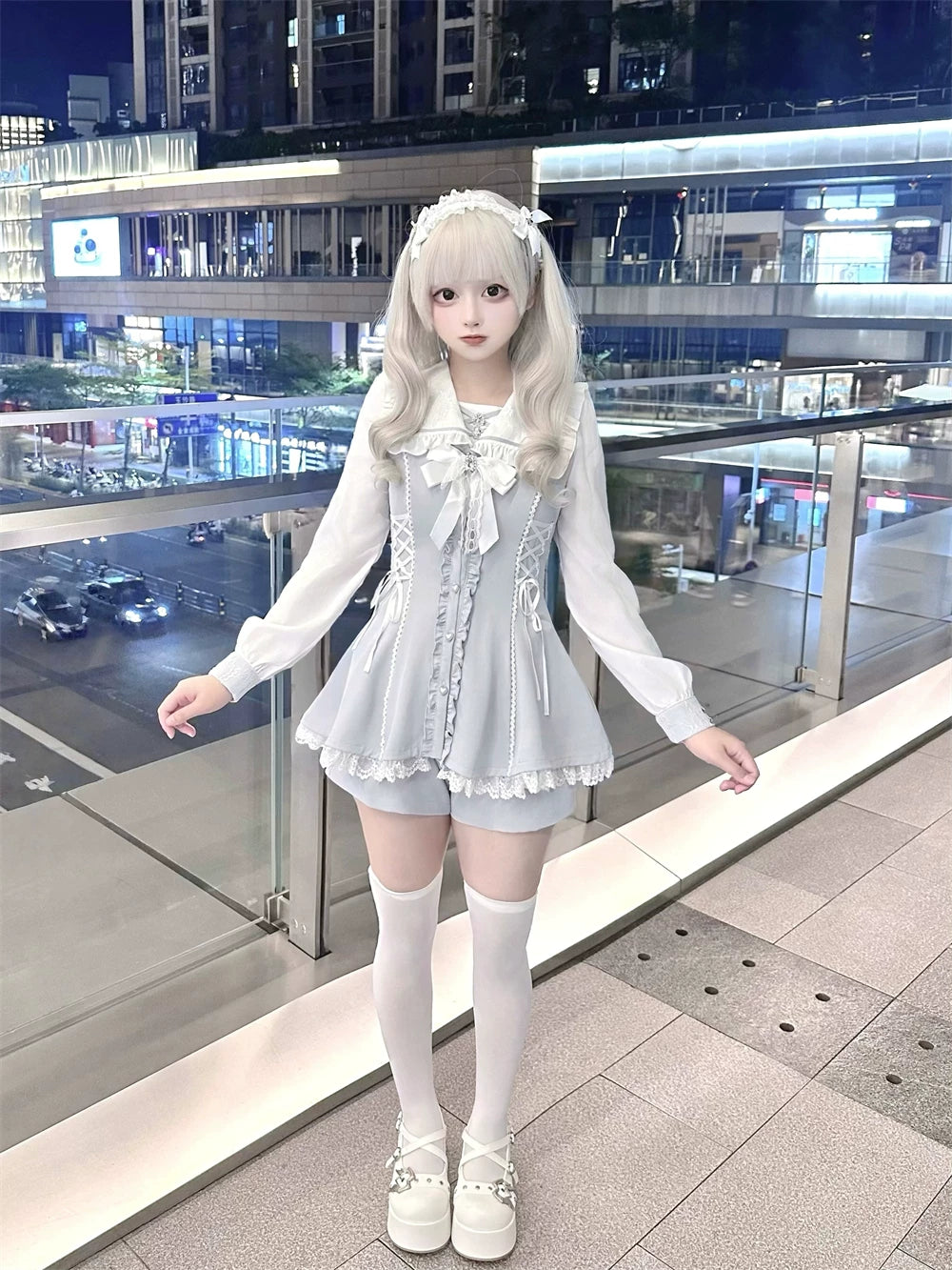 Ryousangata Long Sleeve Dress Set, Sailor Collar 45582:862402