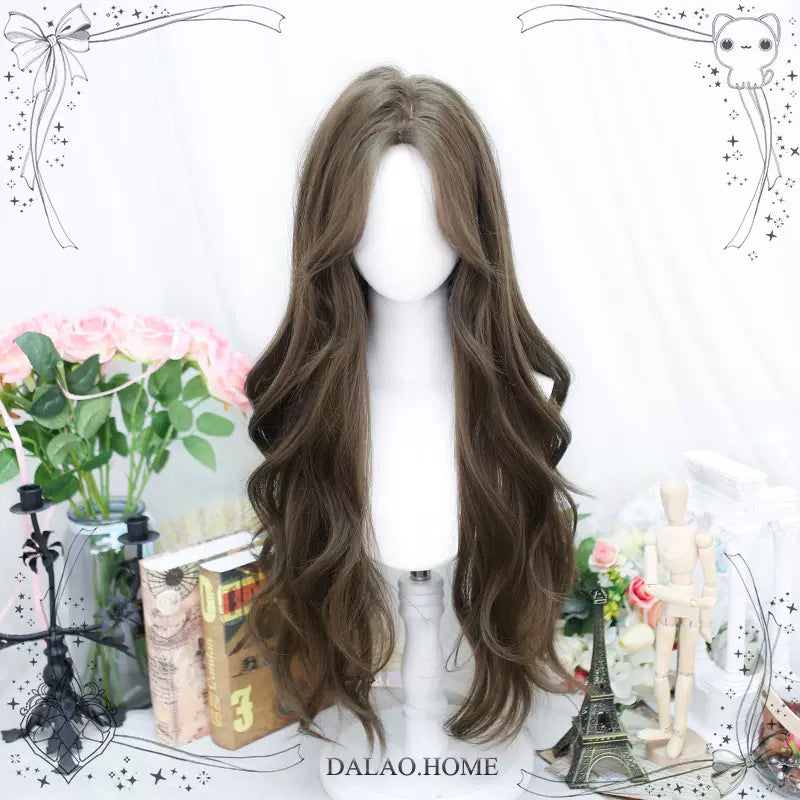 Lolita Wig Brown Big Wave Long Curly Wig 35602:594342