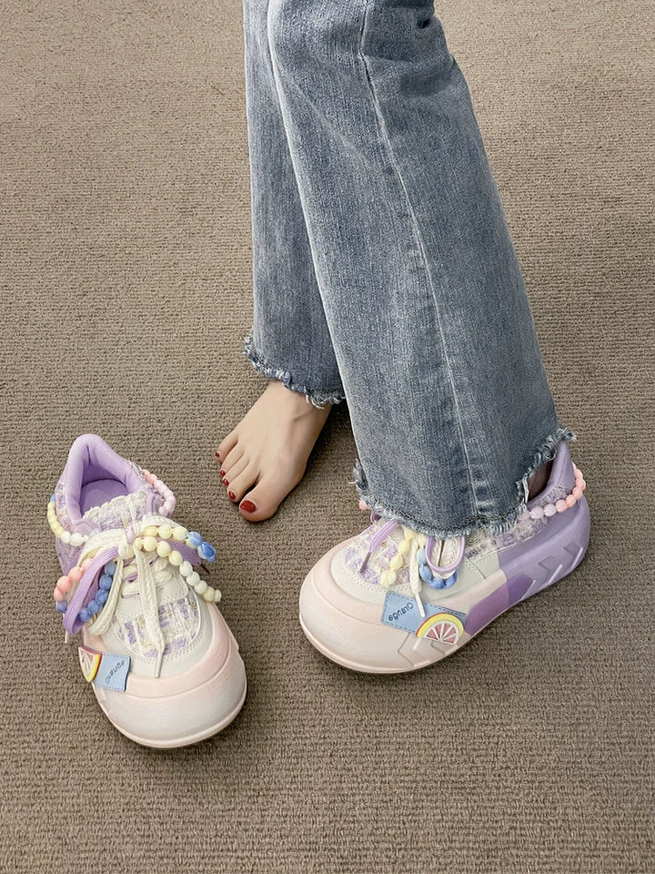 Kawaii Pink Blue Purple Shoes Pastel Platform Sneakers 31750:372472 31750:372472