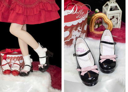 Lolita Shoes High Heels With Bowknot Shallow Mouth Shoes 37026:556816