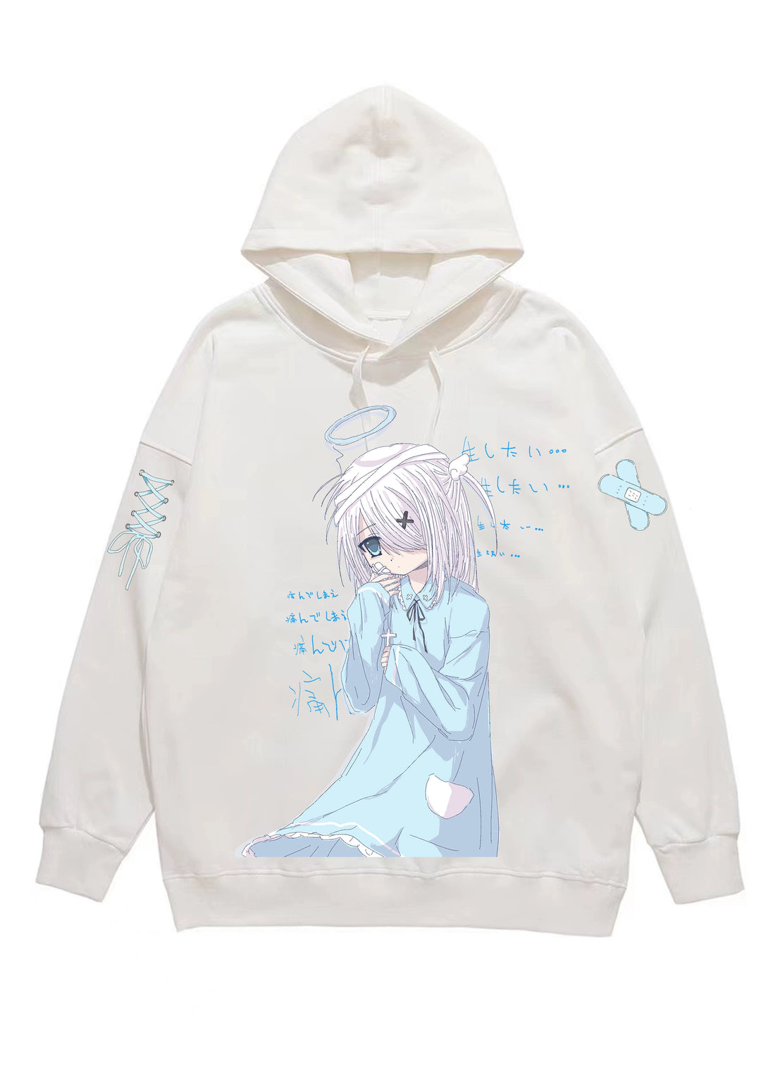 Jirai Kei Hoodie Tenshi Kaiwai Unisex Sweatshirt (2XL 3XL L M S XL / White) 29238:341322