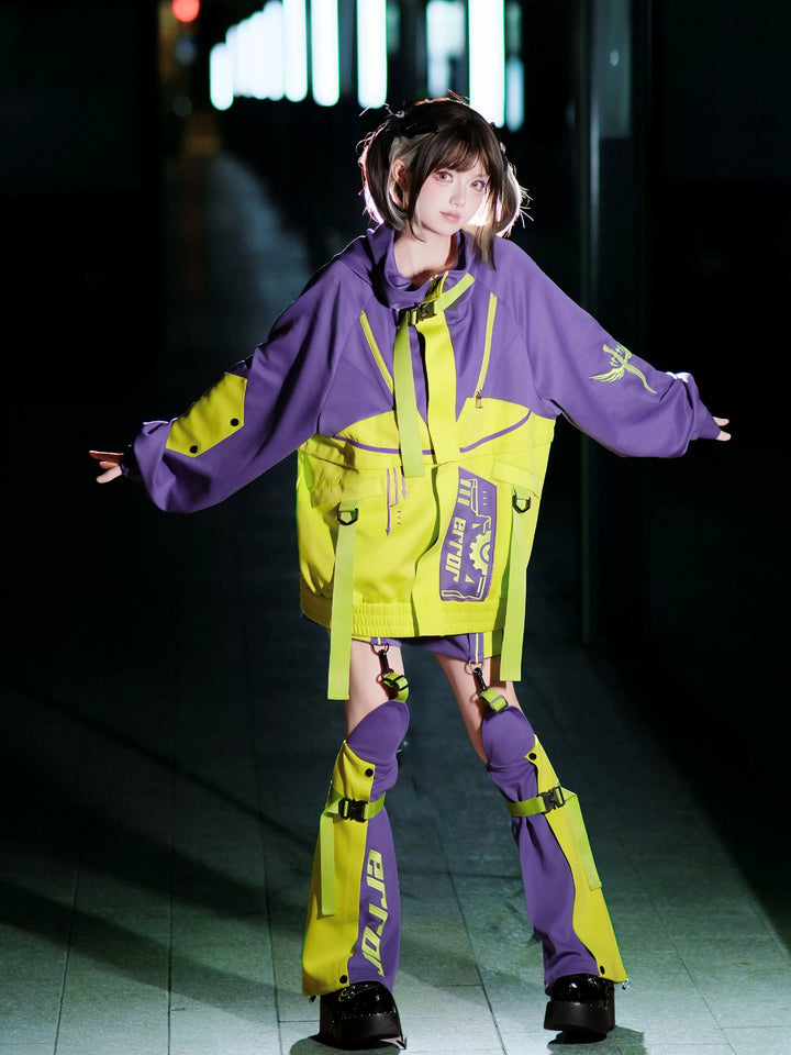 Cyberpunk Outfit, Detachable Jacket and Shorts Set 44424:810107