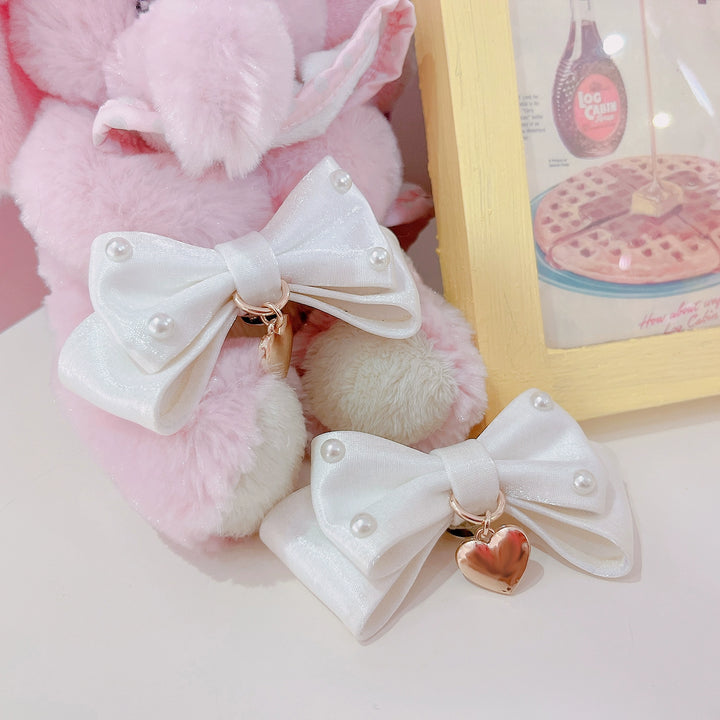 Kawaii Fashion Pink Bow Tie Shoe Clips Elastic Straps 21896:331846 21896:331846