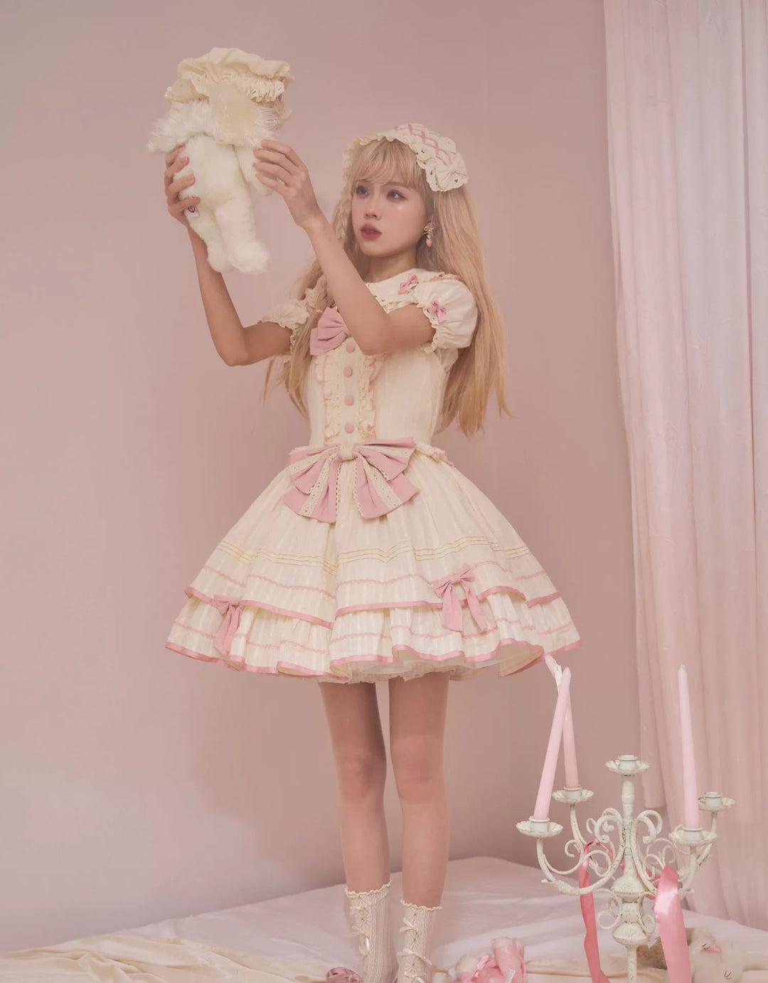 Sweet Lolita Dress Doll Lolita Dress Peter Pan Collar Cotton Dress 37290:555968 37290:555968