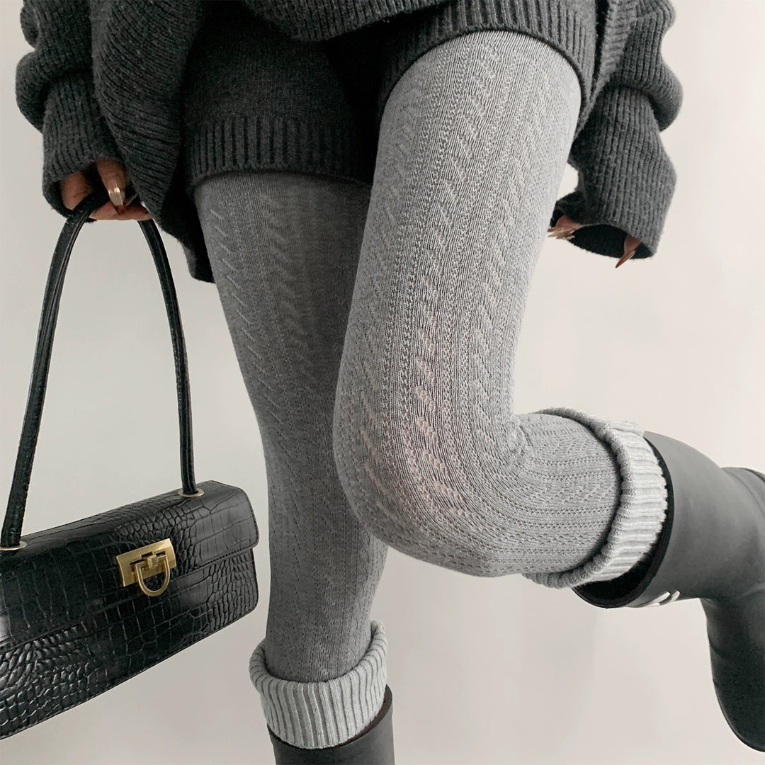 Japanese Style Daily Pantyhose, Hollowed Vertical Stripes 44075:795653