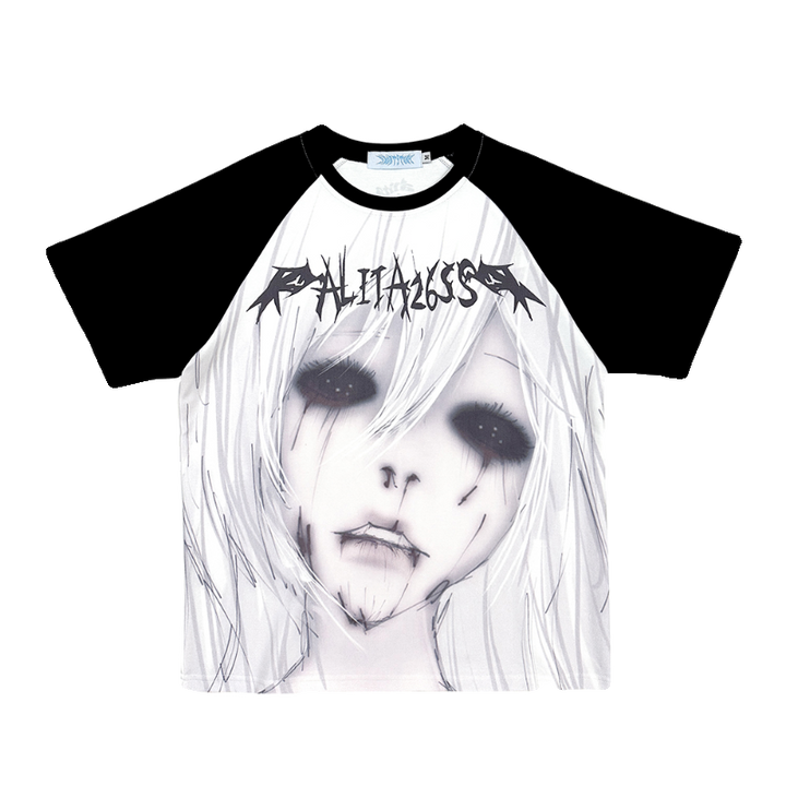 Gothic T-shirt Subculture Reglan Sleeve T-shirt Summer Top 37712:584242