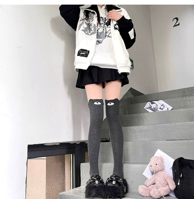 Kawaii Thigh-high Socks Animal Printed High Tube Socks 38026:609394