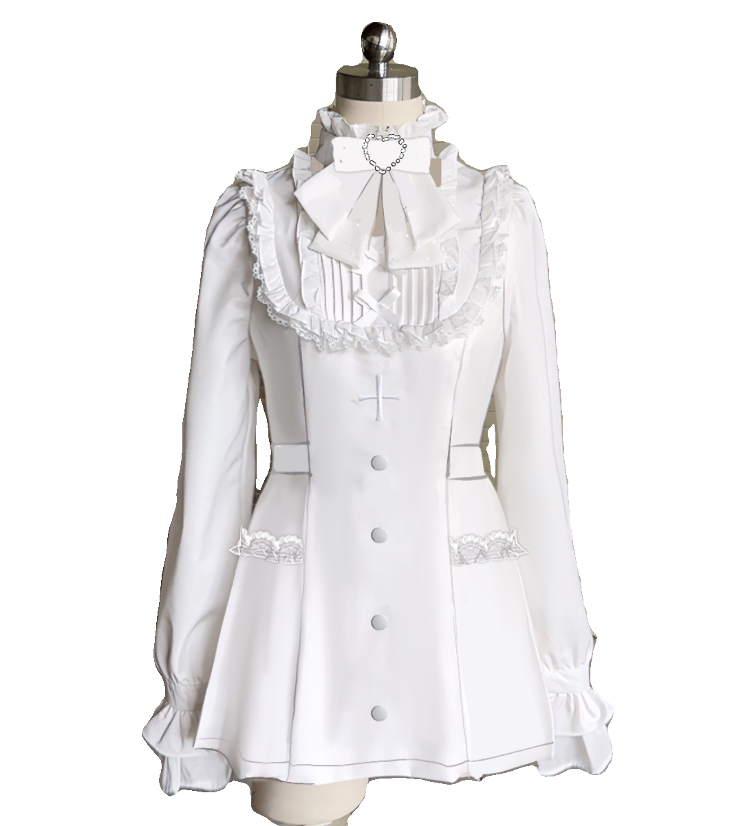 Black Lolita Jirai Kei Blouse With Bow And Lace Collar